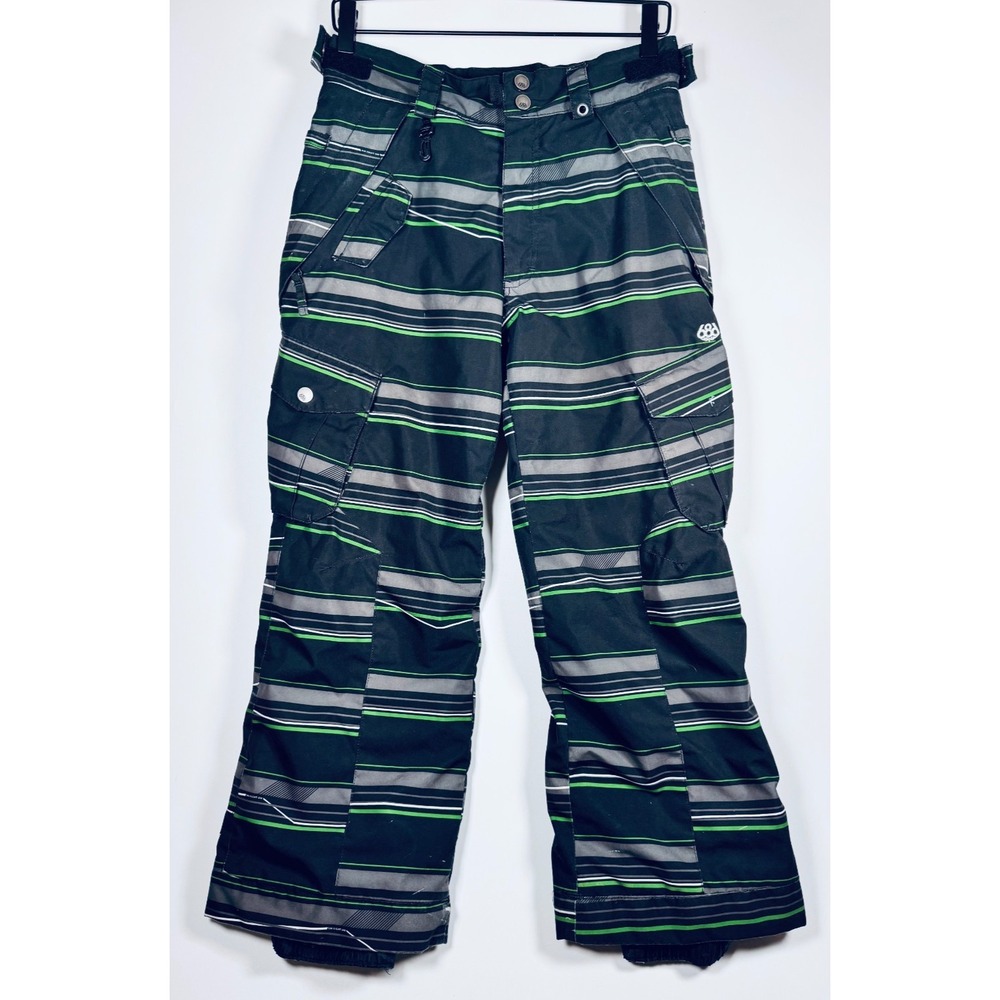 686 Smarty Snowboarding Cargo Pants Youth Boys Large Black Green Youth Evolution